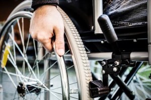 Man using his wheelchair